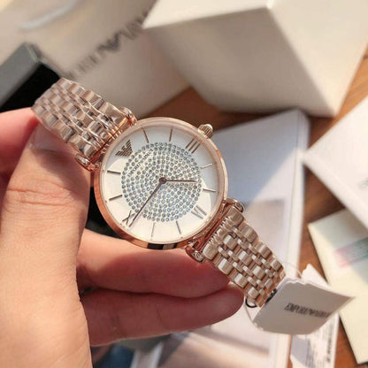 New Arrival: Emporio Armani Diamond Studded Watch for Women 🤩 Inspired by Model AR11244 | Mother of Pearl Dial | 7A Premium Quality
