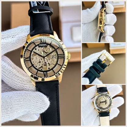 Fossil ME3098 Townsman Automatic Watch – Black & Gold Edition 🖤 7AAA Premium Collection | High-End Skeleton Dial | Automatic Movement
