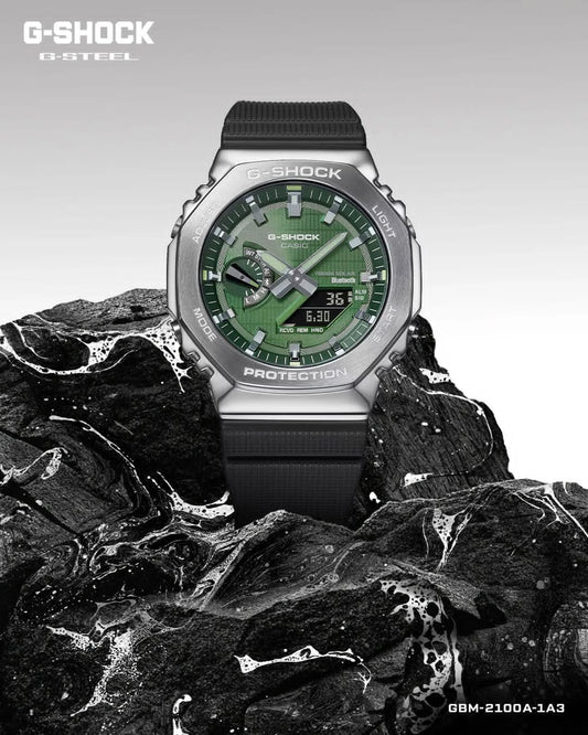 G-Shock GBM-2100 With A Green Dial And Silver Metal Body 💚😍