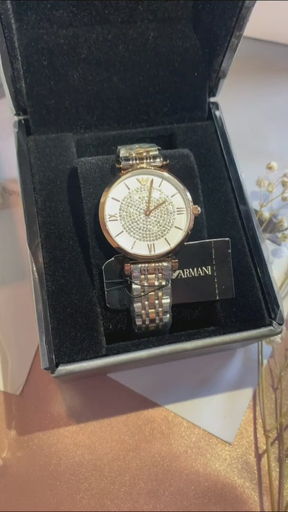 New Arrival: Emporio Armani Diamond Studded Watch for Women 🤩 Inspired by Model AR11244 | Mother of Pearl Dial | 7A Premium Quality