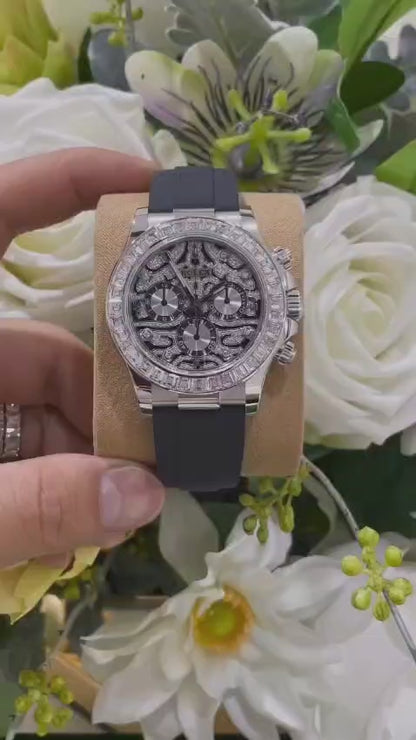 ✅ Rolex surprised the masses at Baselworld with this beautifully bedazzled Cosmograph Daytona. Nicknamed Eye of the Tiger. ✅