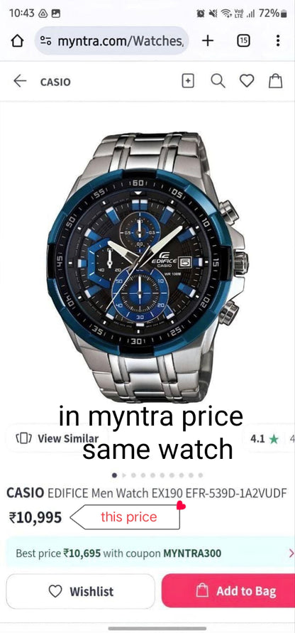 Casio Edifice EFR-539*/
 Because the first impression counts: The EX190 EFR-539 DY is the perfect watch in your budget